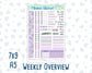 Kit 0263 - Weekly Overview - For 7x9 & A5 Planners | Notebooks - April - Lavender Drift