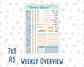 Kit 0265 - Weekly Overview - For 7x9 & A5 Planners | Notebooks - May - Honeybee Sky