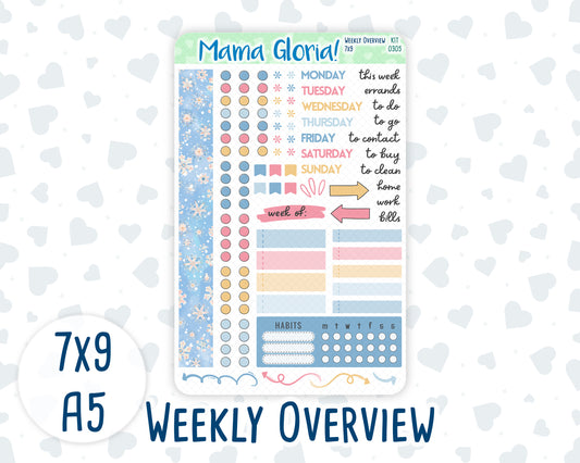 Kit 0305 - Weekly Overview - For 7x9 & A5 Planners | Notebooks - December - Sugarplum Parade