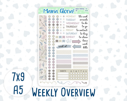 Kit 0250 - Weekly Overview - For 7x9 & A5 Planners | Notebooks - Quiet January
