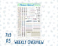 Kit 0250 - Weekly Overview - For 7x9 & A5 Planners | Notebooks - Quiet January