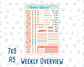 Kit 0278 - Weekly Overview - For 7x9 & A5 Planners | Notebooks - August - Oops, All Peaches