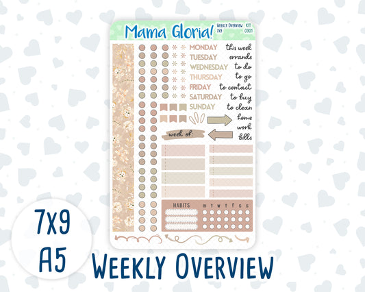 Kit 0301 - Weekly Overview - For 7x9 & A5 Planners | Notebooks - November - Sunday Comfort