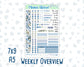 Kit 0249 - Weekly Overview - For 7x9 & A5 Planners | Notebooks - January - Icy Lace