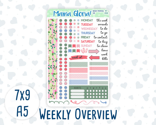 Kit 0306 - Weekly Overview - For 7x9 & A5 Planners | Notebooks - December - Jolly Mischief