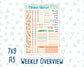 Kit 0228 - Weekly Overview - For 7x9 & A5 Planners | Notebooks - August - Just Peachy