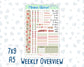 Kit 0308 - Weekly Overview - For 7x9 & A5 Planners | Notebooks - December - Knit & Holly