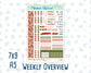 Kit 0231 - Weekly Overview - For 7x9 & A5 Planners | Notebooks - August - Backyard BBQ