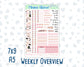 Kit 0297 - Weekly Overview - For 7x9 & A5 Planners | Notebooks - October - Pink Spell