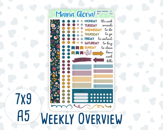 Kit 0304 - Weekly Overview - For 7x9 & A5 Planners | Notebooks - November - Autumn In Bloom