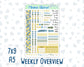 Kit 0274 - Weekly Overview - For 7x9 & A5 Planners | Notebooks - July - Sunny Lemon Shore