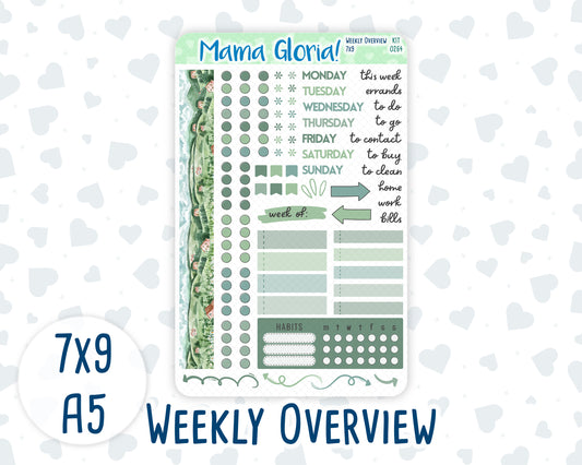 Kit 0264 - Weekly Overview - For 7x9 & A5 Planners | Notebooks - May - Spring Walk