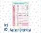Kit 0253 - Weekly Overview - For 7x9 & A5 Planners | Notebooks - February - Rosy Daydreams