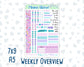 Kit 0230 - Weekly Overview - For 7x9 & A5 Planners | Notebooks - August - School Daze