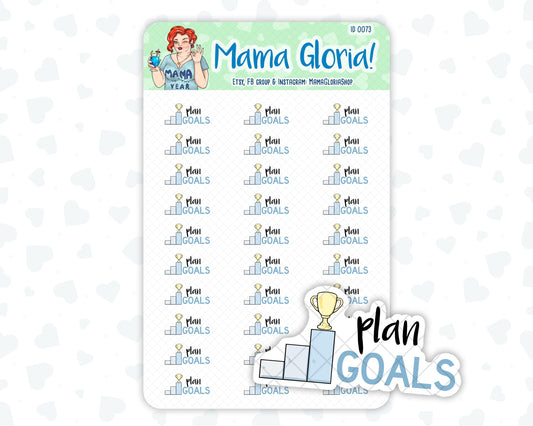 Plan Goals - Text Sticker With Icon