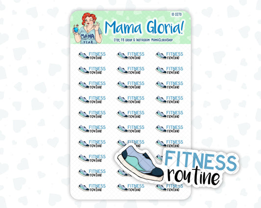 Fitness Routine - Text Sticker With Icon