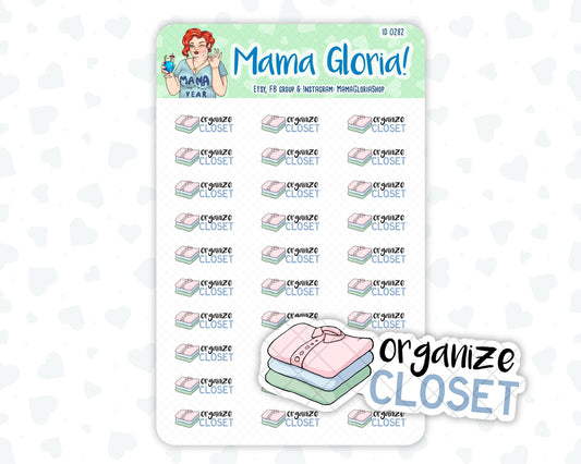 Organize Closet - Text Sticker With Icon