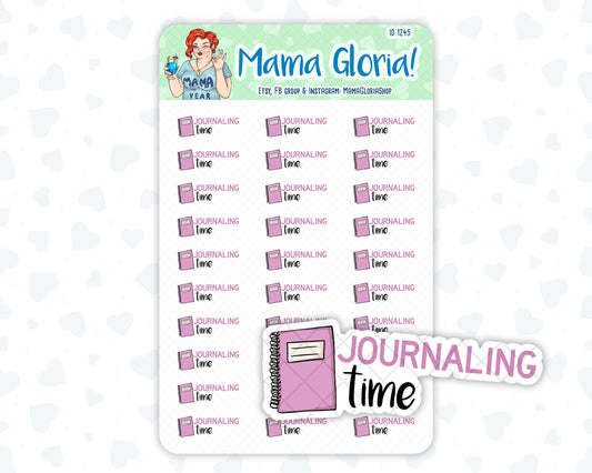 Journaling Time - Text Sticker With Icon