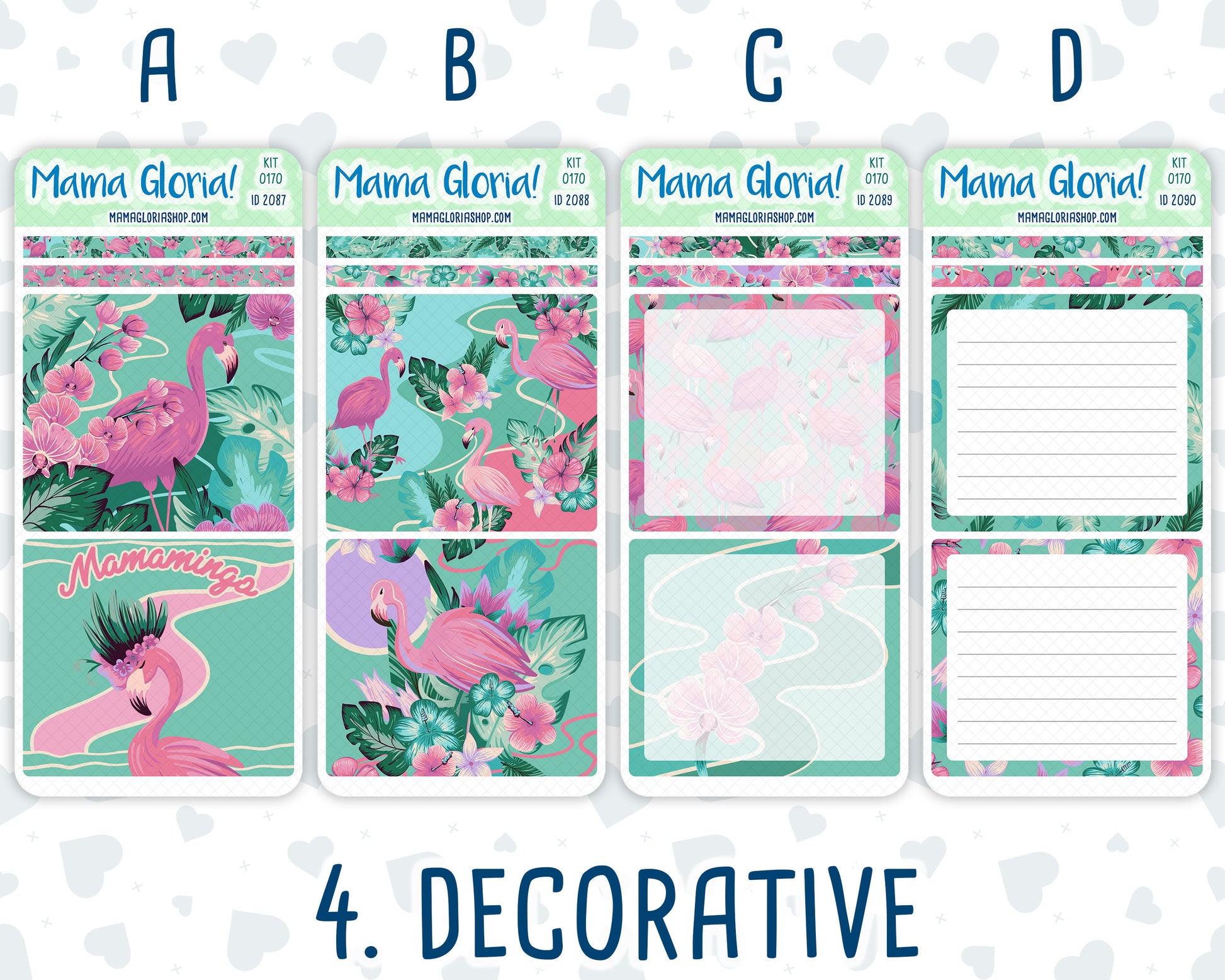 Kit 0170 7x9 Daily Duo - Flamingo Oasis - June- Summer- Planner