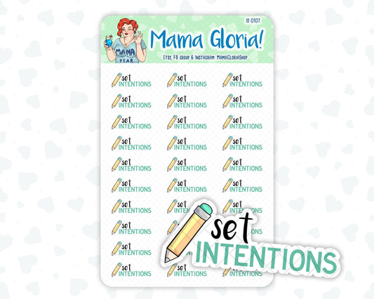 Set Intentions - Text Sticker With Icon