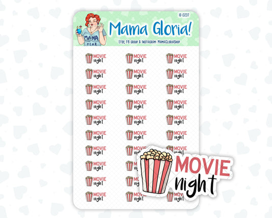 Movie Night - Text Sticker With Icon