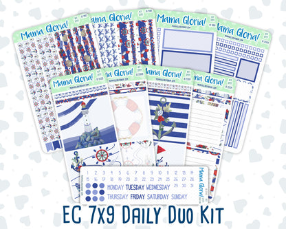 Kit 0171 7x9 Daily Duo - Nautical Voyage - June- Summer- Planner