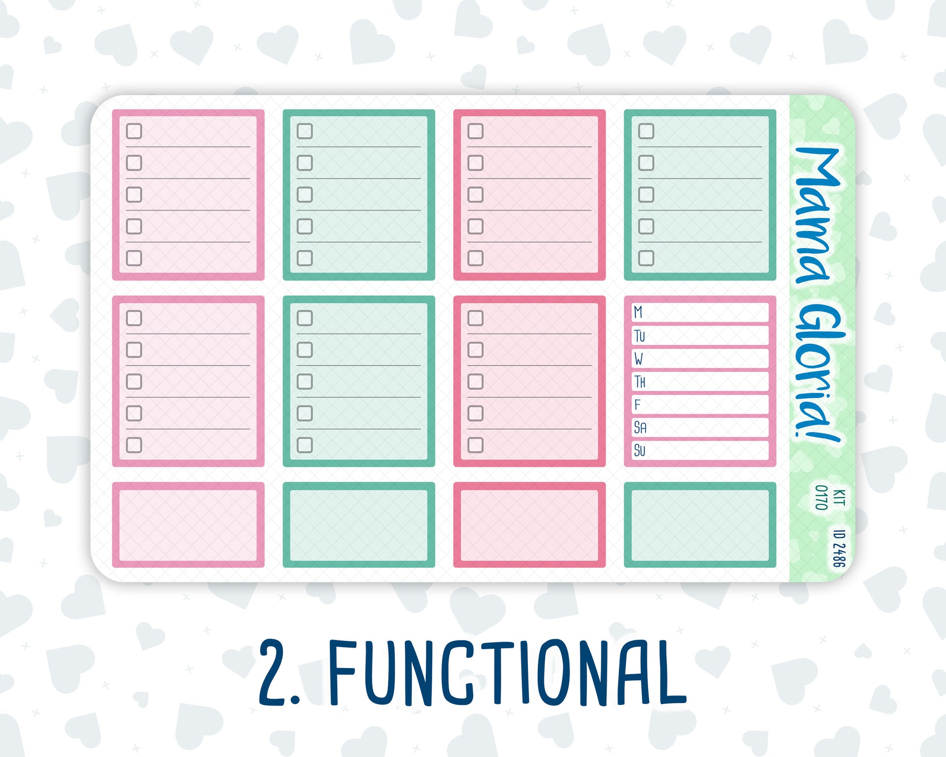 Kit 0170- 7x9 - Flamingo Oasis -June- Summer- Weekly Kit For EC Horizontal Planners