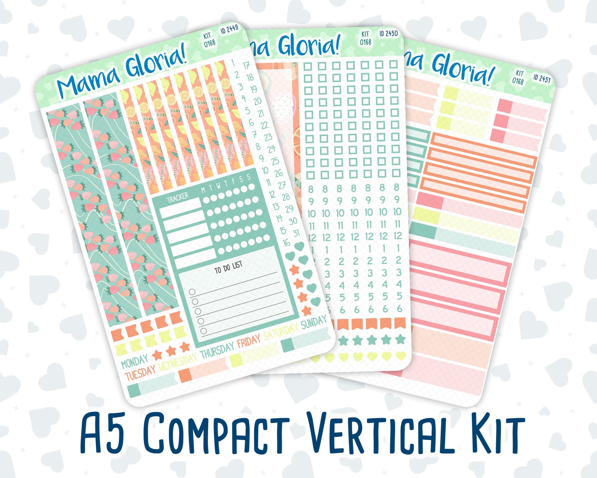 Kit 0168 - A5 Compact Vertical - Juicy Joy - June Weekly