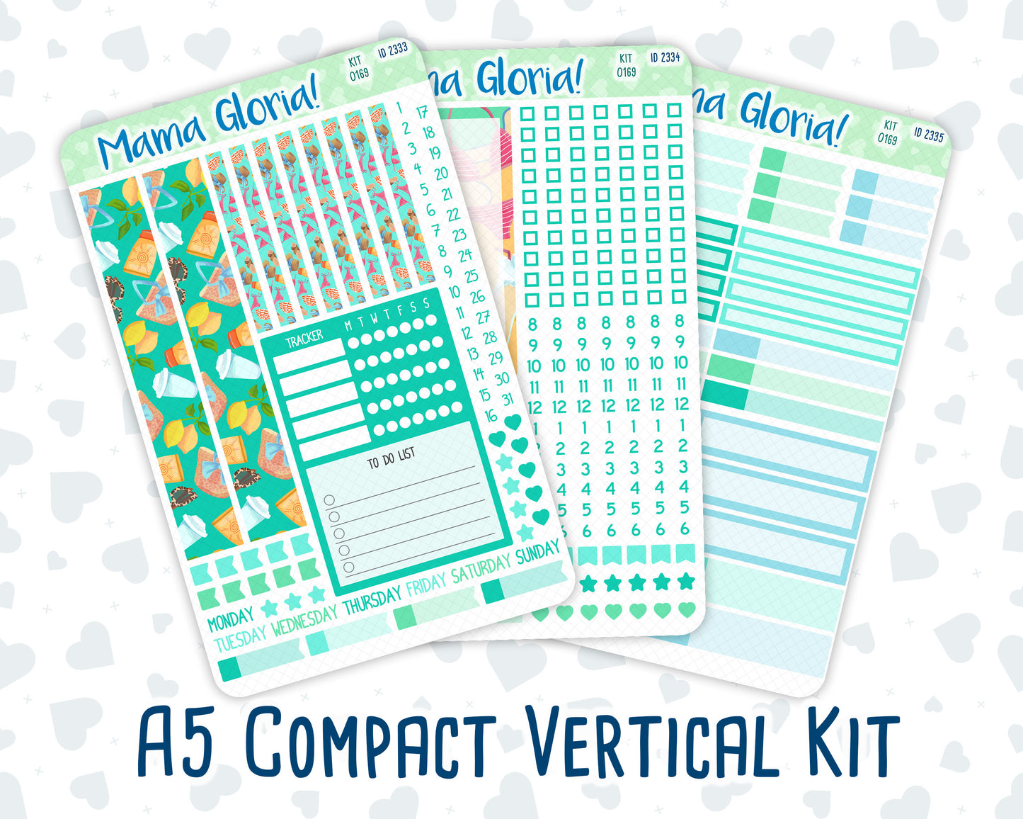 Kit 0169 - A5 Compact Vertical - On Vacation - June Weekly