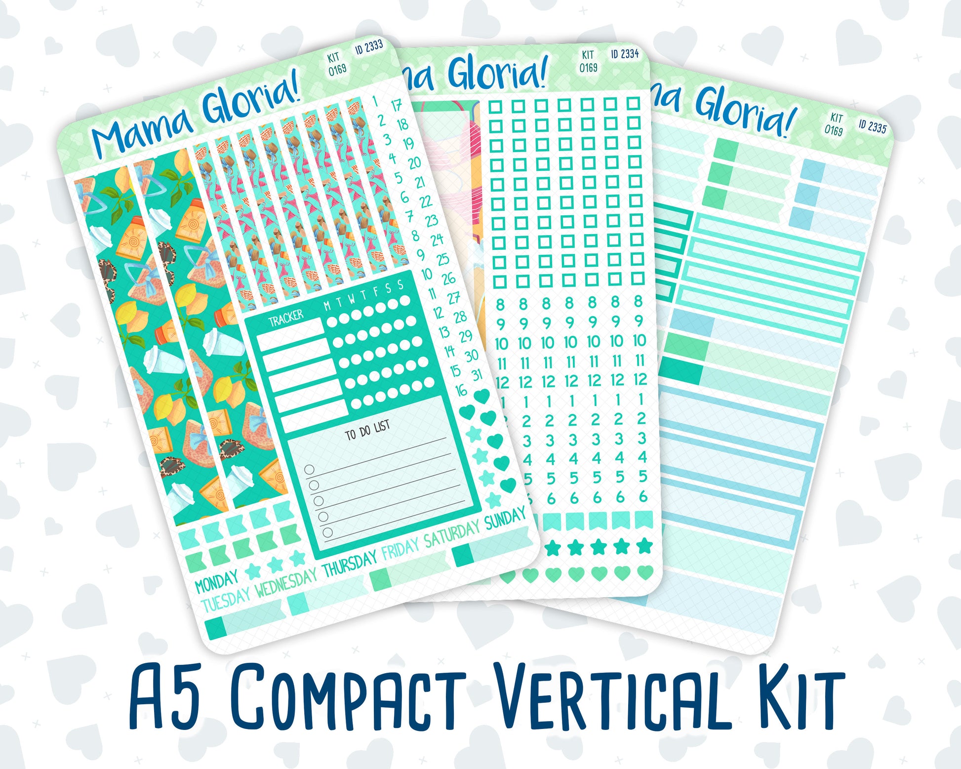 Kit 0169 - A5 Compact Vertical - On Vacation - June Weekly