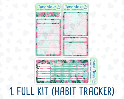 Kit 0170 - 7x9 - Flamingo Oasis - June - Summer- Notes Pages - Dashboard Kit - Productivity Page