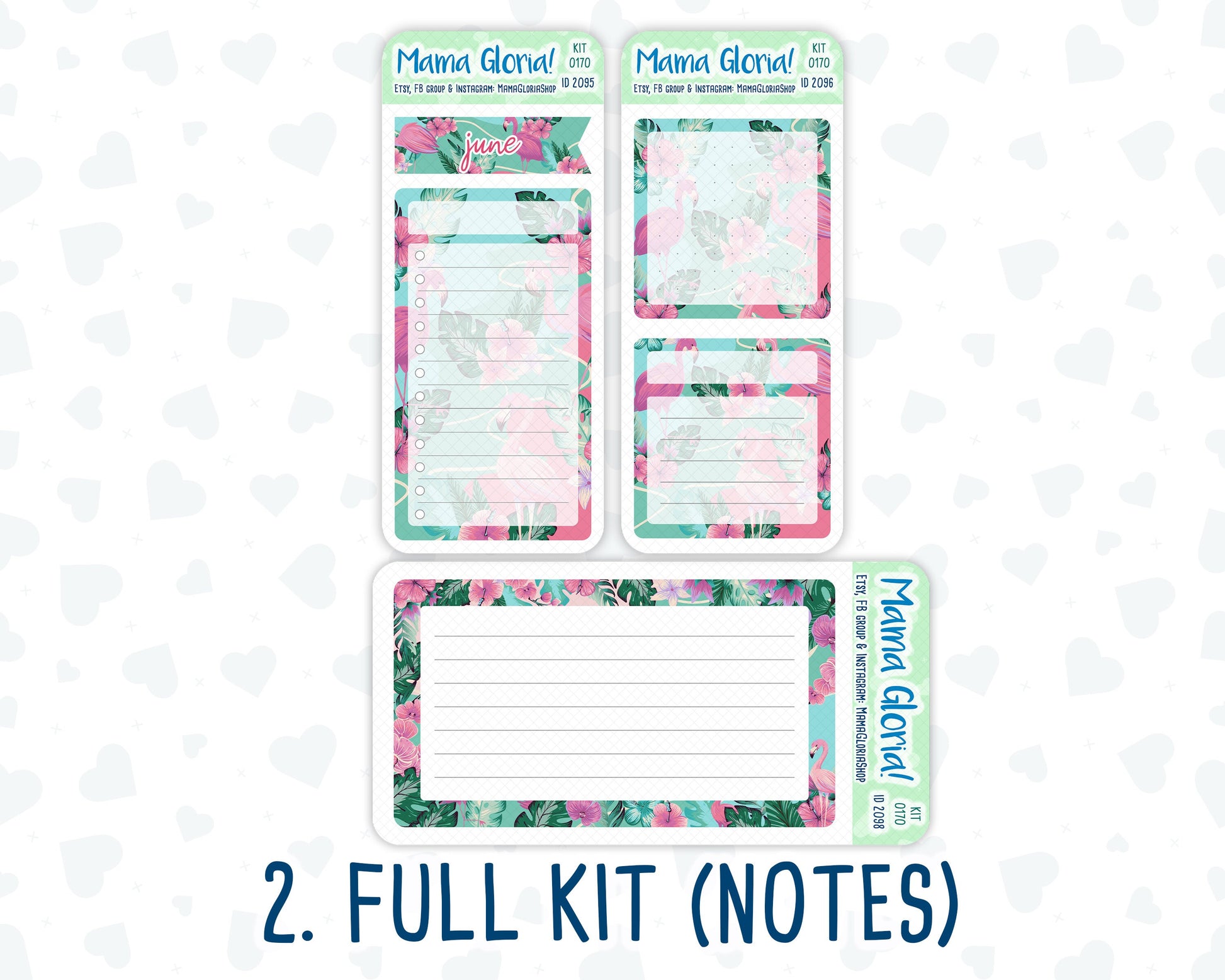 Kit 0170 - A5 - Flamingo Oasis - June - Summer - Notes Pages - Dashboard Kit - Productivity Page