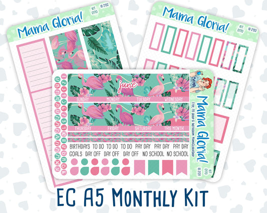 Kit 0170 -A5 -Monthly - Flamingo Oasis - June- Summer Kit