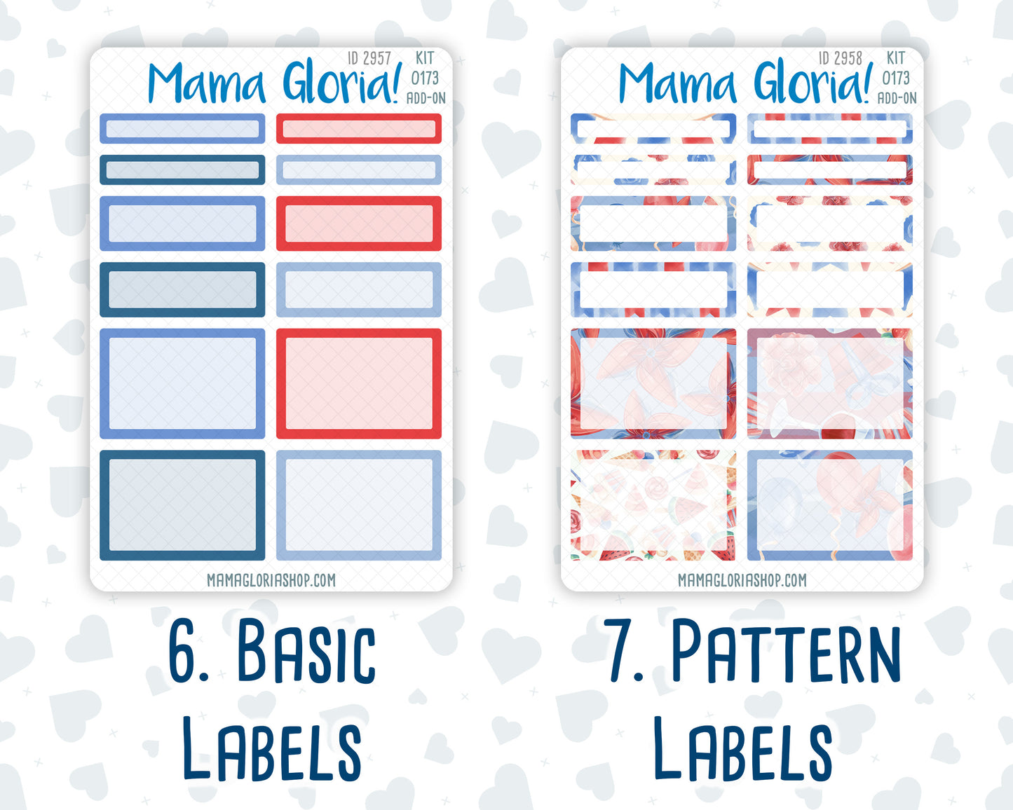 Kit 0173 Add Ons - Patriotic Party - July- Summer- Planner Stickers - Kit 2024