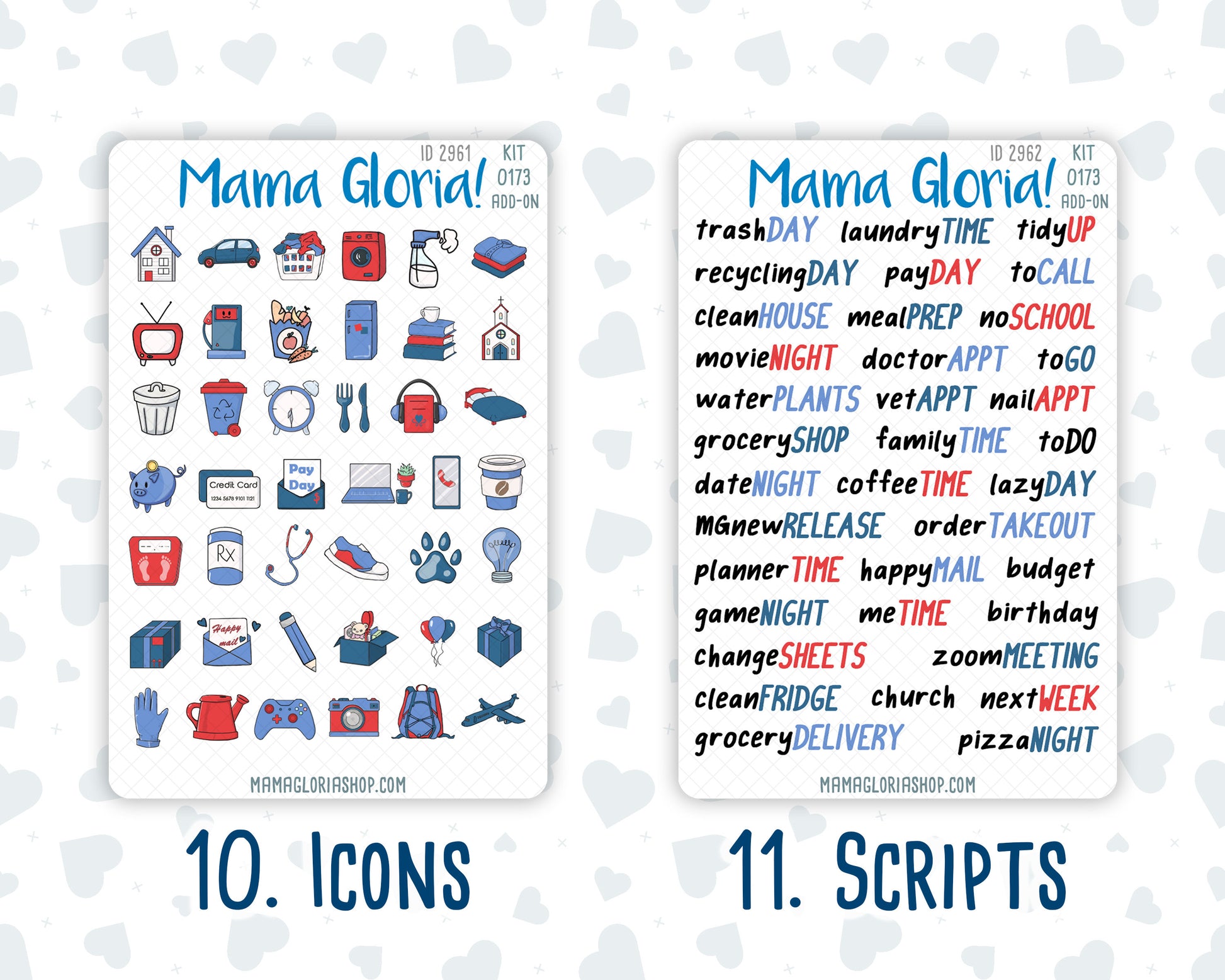 Kit 0173 Add Ons - Patriotic Party - July- Summer- Planner Stickers - Kit 2024