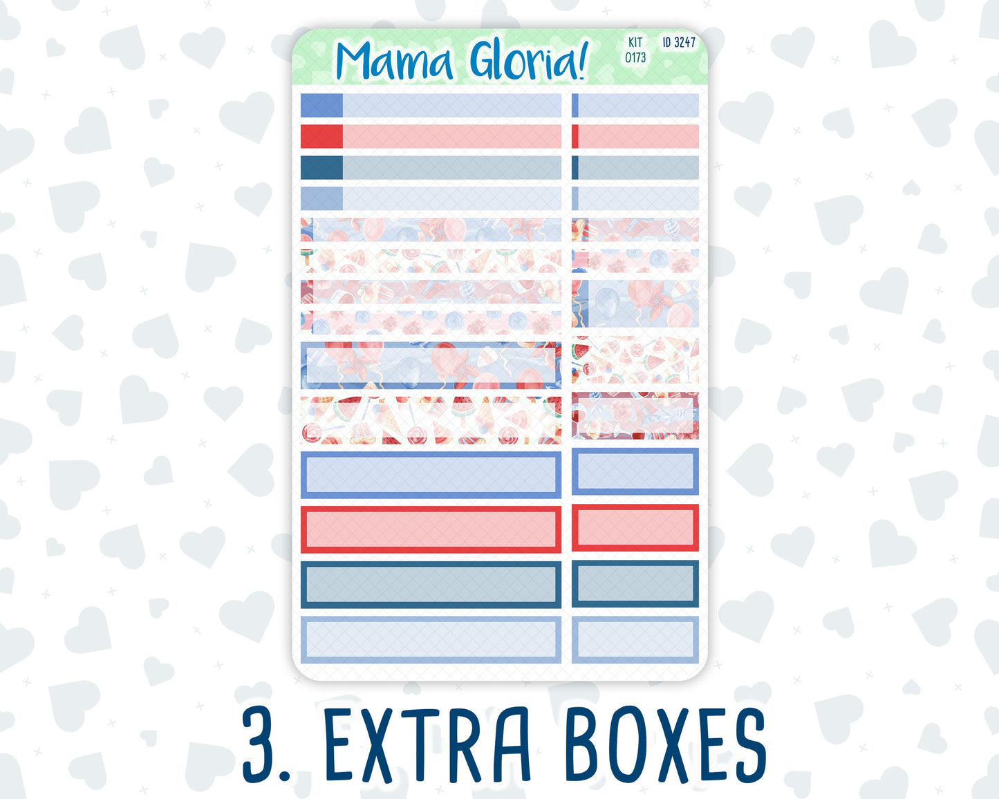 Kit 0173 - 7x9 Compact Vertical - Patriotic Party - July - Summer - Weekly