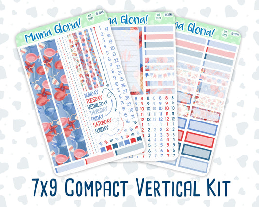 Kit 0173 - 7x9 Compact Vertical - Patriotic Party - July - Summer - Weekly