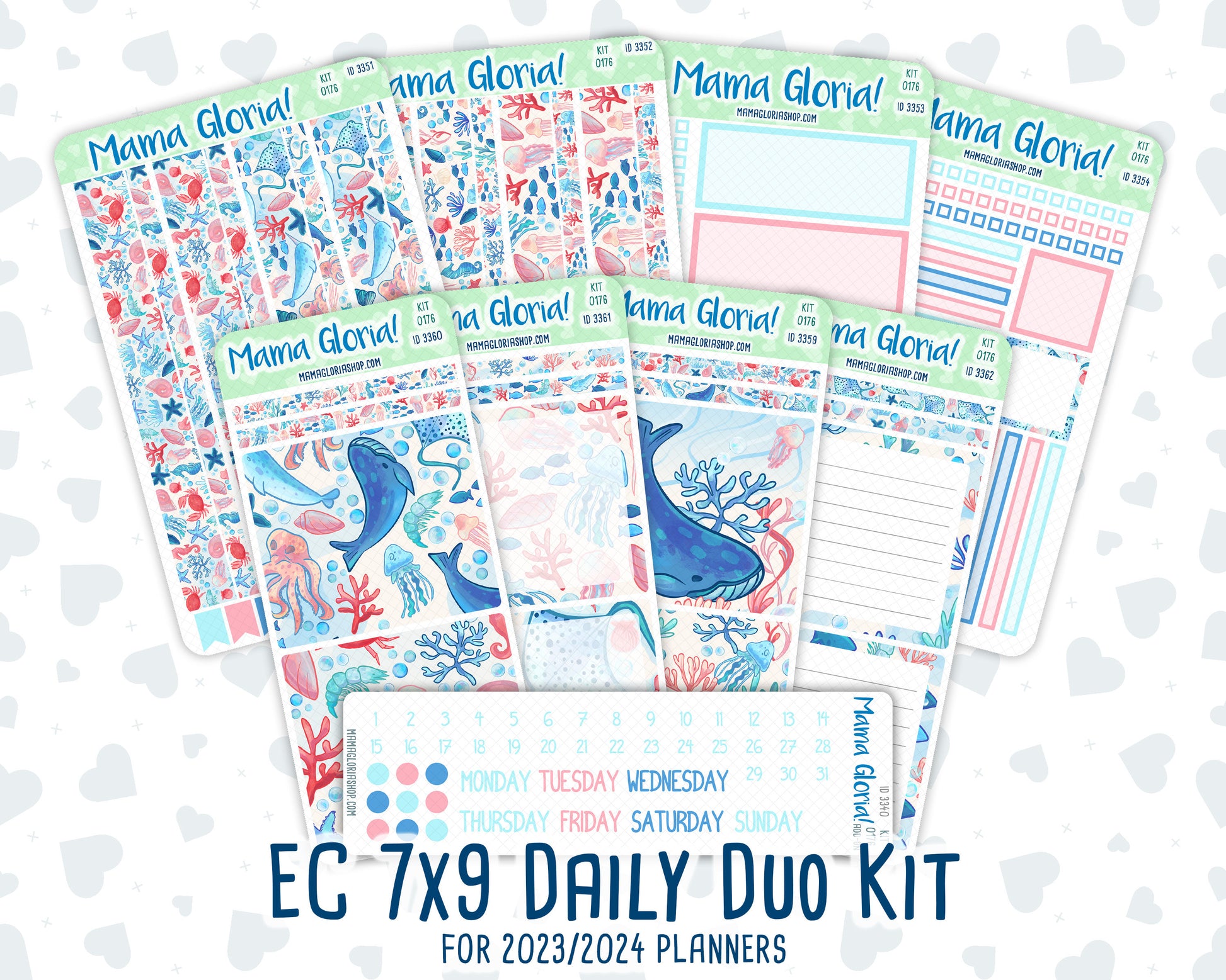 Kit 0176- 7x9 Daily Duo - Ocean Explorer- July- Summer- Planner