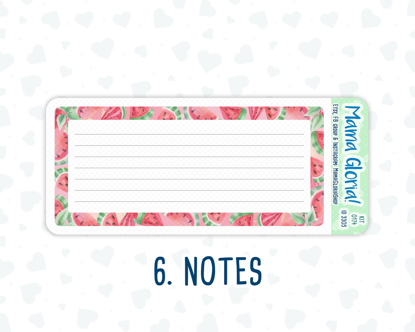 Kit 0174 - 7x9 - Summer Splash- July- Summer- Notes Pages - Dashboard Kit - Productivity Page