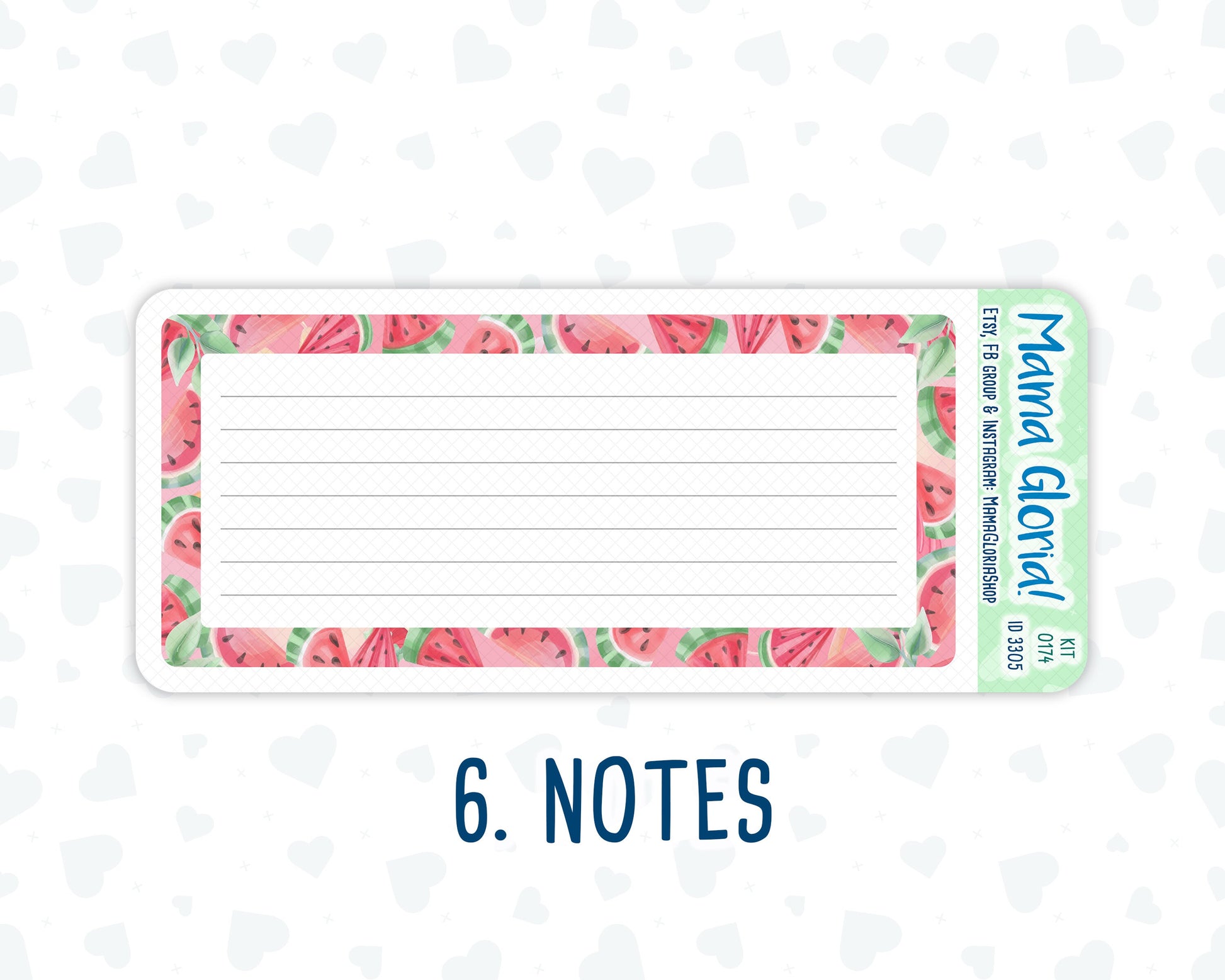 Kit 0174 - 7x9 - Summer Splash- July- Summer- Notes Pages - Dashboard Kit - Productivity Page