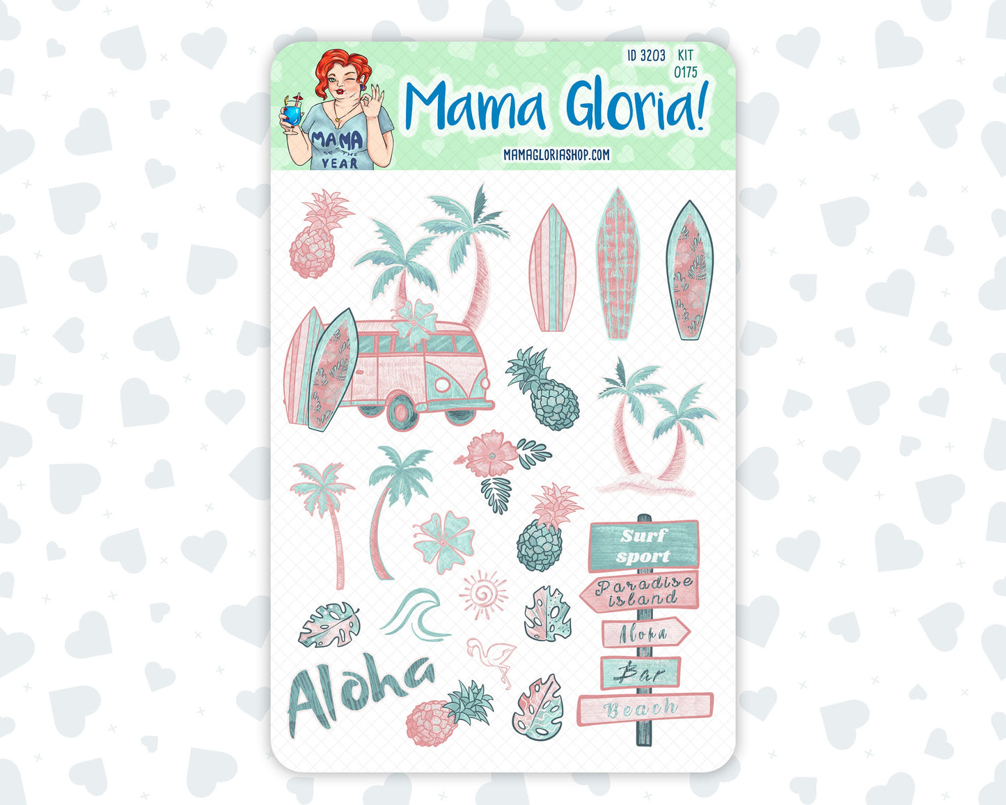 Kit 0175 - Clipart - Aloha - July - Summer - For Planners - Journals