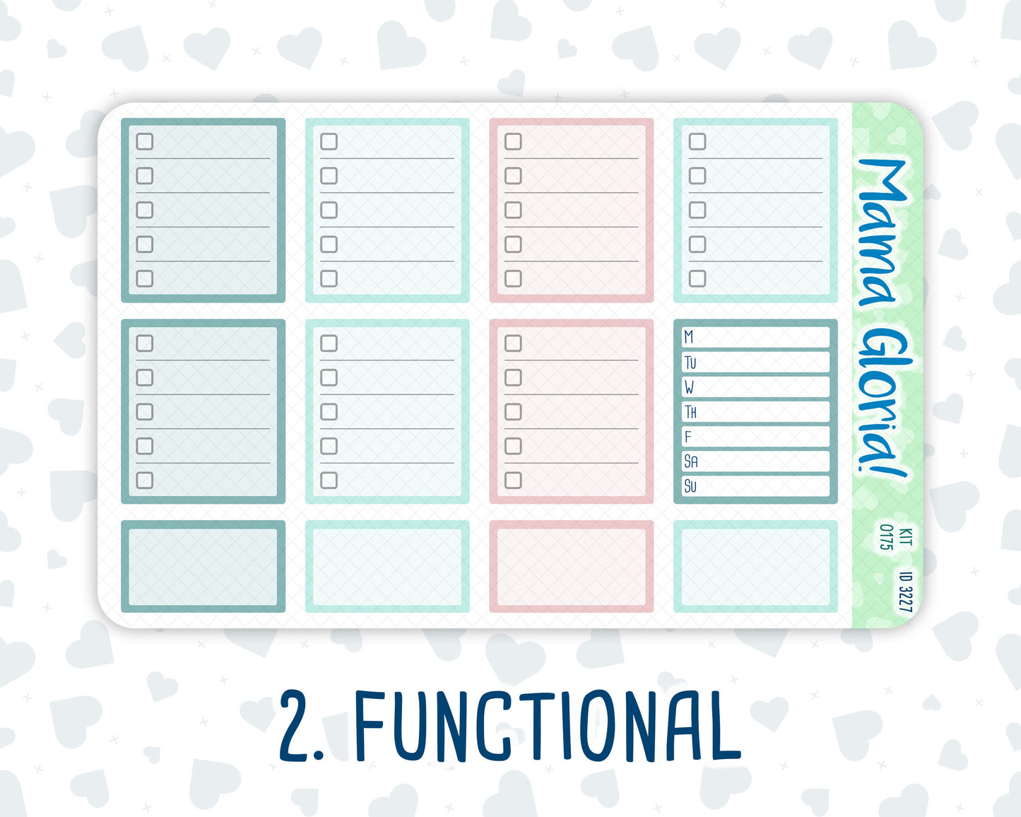 Kit 0175 - 7x9 - Aloha - July - Summer- Weekly Kit For EC Horizontal Planners