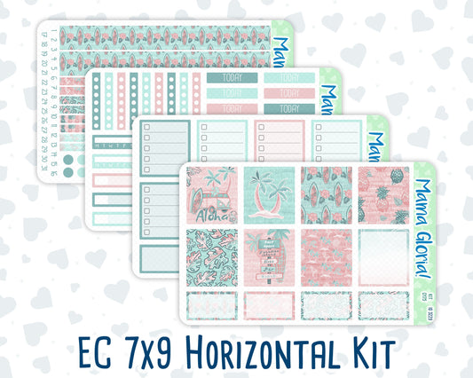 Kit 0175 - 7x9 - Aloha - July - Summer- Weekly Kit For EC Horizontal Planners