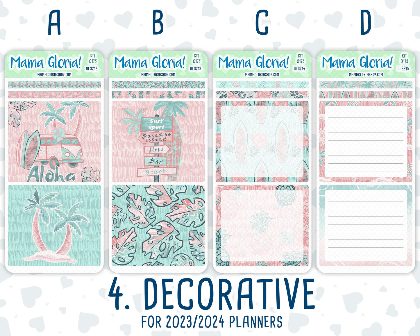 Kit 0175 - 7x9 Daily Duo - Aloha - July- Summer- Planner