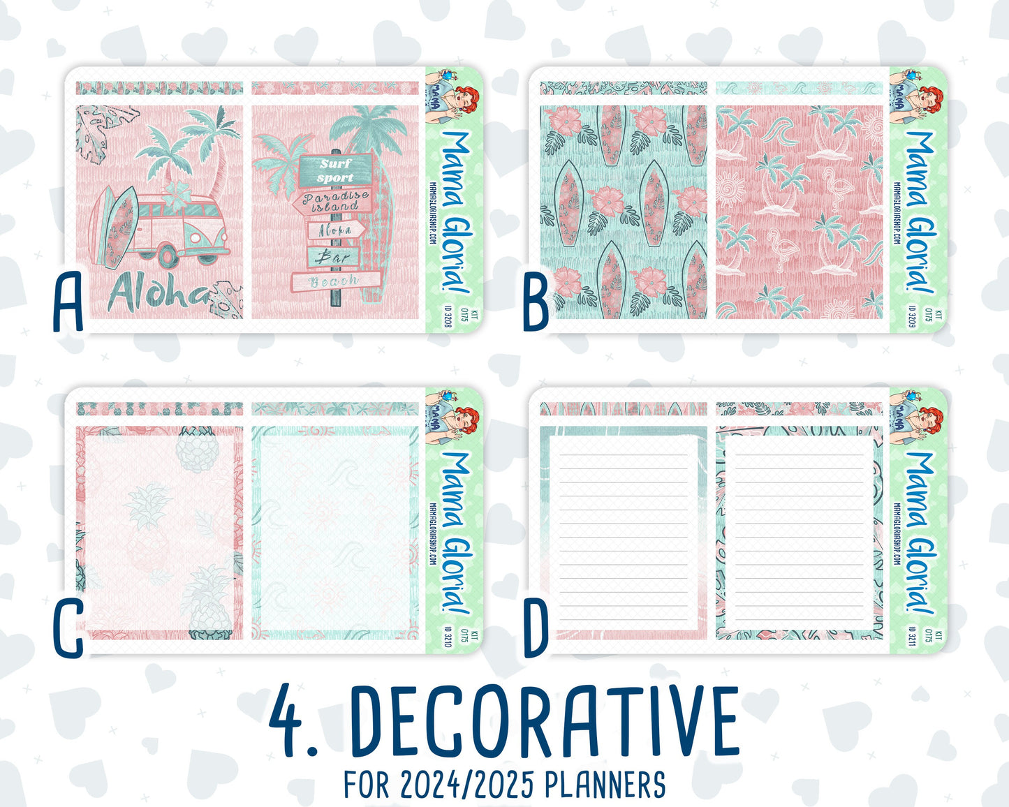 Kit 0175 - 7x9 Daily Duo - Aloha - July- Summer- Planner