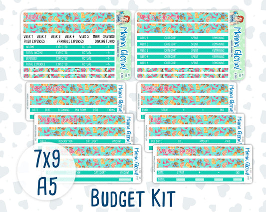 Kit 0169- Budget - On Vacation- for 7x9 & A5 Planners/Notebooks - June- Summer