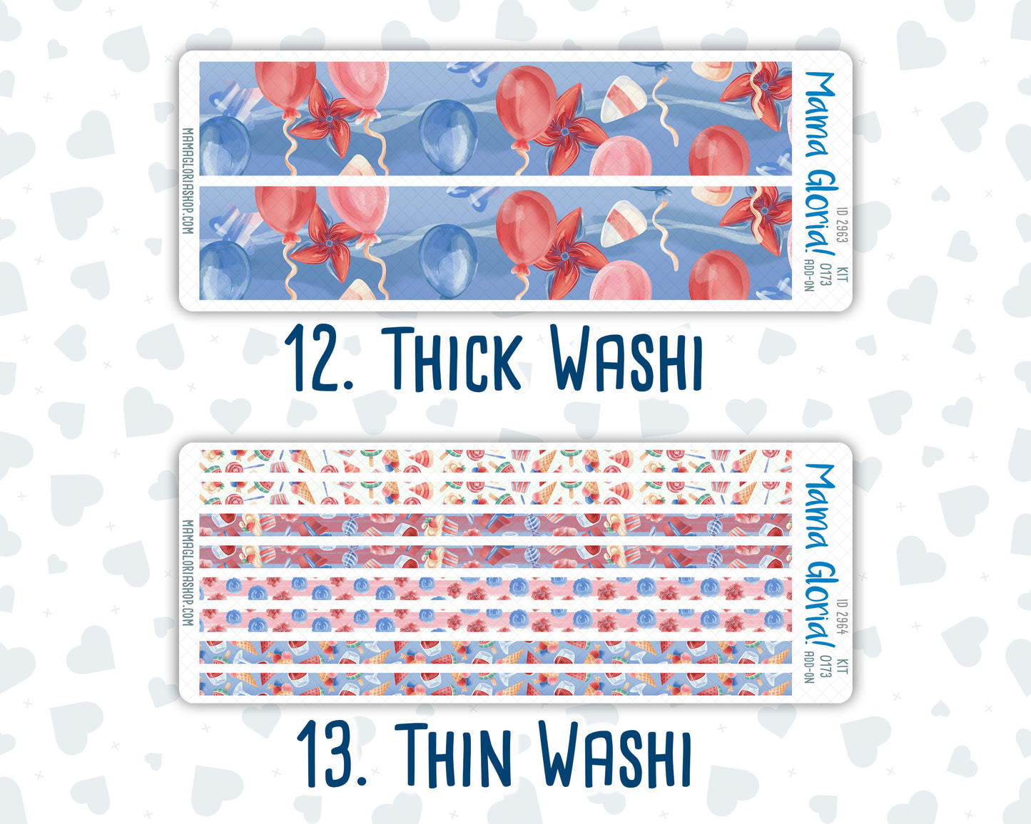 Kit 0173 Add Ons - Patriotic Party - July- Summer- Planner Stickers - Kit 2024