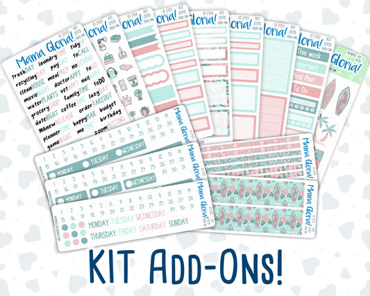 Kit 0175 Add Ons - Aloha - July - Summer- Planner Stickers - Kit 2024