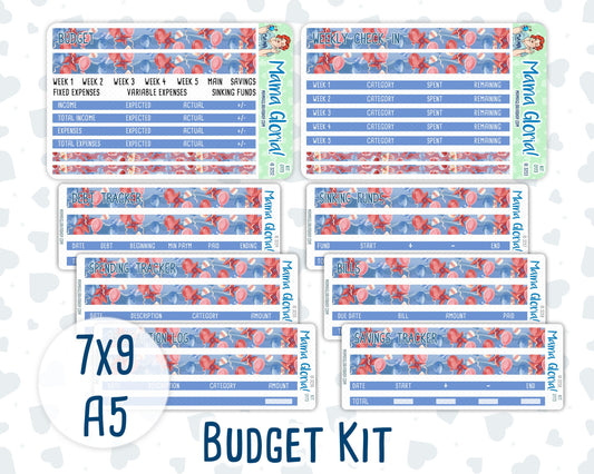 Kit 0173- Budget - Patriotic Party - For 7x9 & A5 Planners - Notebooks - July- Summer