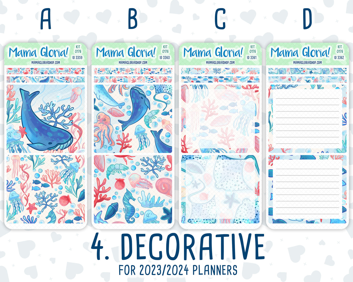 Kit 0176- 7x9 Daily Duo - Ocean Explorer- July- Summer- Planner